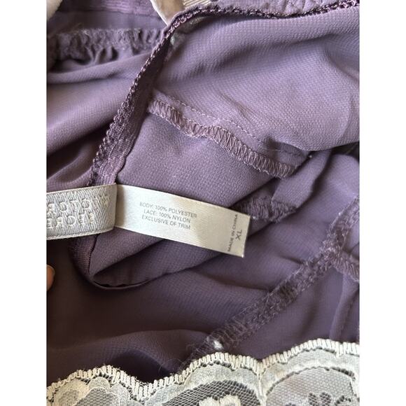 Victoria's Secret Y2K Purple Babydoll Lace Sheer Lingerie Plus Size XL - Picture 2 of 11